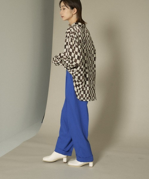 KBF(ケイビーエフ)の「チェッカープリントワイドシャツ(シャツ/ブラウス・レディース・ブラウン系その他/ブルー系その他・ONE)」の13枚目の写真