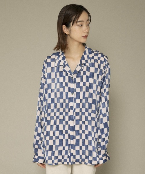 KBF(ケイビーエフ)の「チェッカープリントワイドシャツ(シャツ/ブラウス・レディース・ブラウン系その他/ブルー系その他・ONE)」の14枚目の写真