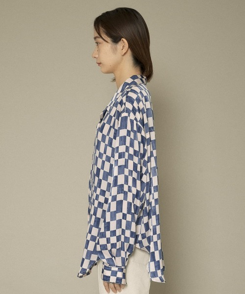KBF(ケイビーエフ)の「チェッカープリントワイドシャツ(シャツ/ブラウス・レディース・ブラウン系その他/ブルー系その他・ONE)」の15枚目の写真