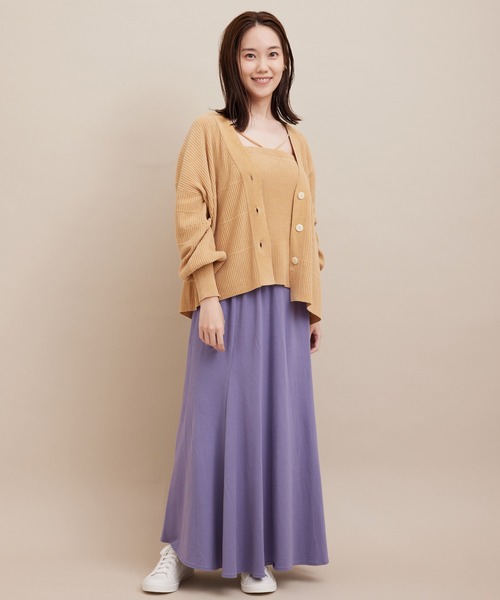 SALON adam et rope'（サロン アダム エ ロペ）の「【極上の肌ざわり】リブカーディガン -CreamyCotton /クリーミーコットン-（カーディガン/ボレロ・レディース・チャコールグレー/ベージュ/オフホワイト/グリーン/ピンク系その他・FREE）」の9枚目の写真