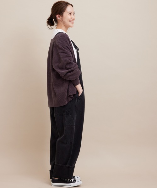 SALON adam et rope'（サロン アダム エ ロペ）の「【極上の肌ざわり】リブカーディガン -CreamyCotton /クリーミーコットン-（カーディガン/ボレロ・レディース・チャコールグレー/ベージュ/オフホワイト/グリーン/ピンク系その他・FREE）」の7枚目の写真