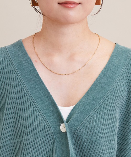 SALON adam et rope'（サロン アダム エ ロペ）の「【極上の肌ざわり】リブカーディガン -CreamyCotton /クリーミーコットン-（カーディガン/ボレロ・レディース・チャコールグレー/ベージュ/オフホワイト/グリーン/ピンク系その他・FREE）」の8枚目の写真