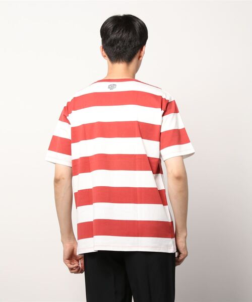 schott(ショット)の「Schott(ショット)W.O.BORDER T ボーダーTシャツ(Tシャツ/カットソー・メンズ・ボルドー/ネイビー/レッド・X-LARGE/LARGE/MEDIUM/SMALL)」の6枚目の写真