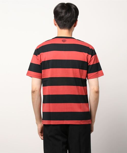 schott(ショット)の「Schott(ショット)W.O.BORDER T ボーダーTシャツ(Tシャツ/カットソー・メンズ・ボルドー/ネイビー/レッド・X-LARGE/LARGE/MEDIUM/SMALL)」の5枚目の写真