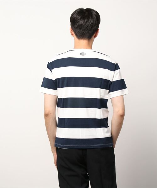 schott(ショット)の「Schott(ショット)W.O.BORDER T ボーダーTシャツ(Tシャツ/カットソー・メンズ・ボルドー/ネイビー/レッド・X-LARGE/LARGE/MEDIUM/SMALL)」の7枚目の写真