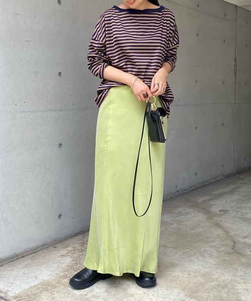 DouDou（ドゥドゥ）の「キュプラレーヨンスカート（スカート・レディース・ブラック/イエロー×グリーン/ピンク/ライトグレー・FREE）」の21枚目の写真
