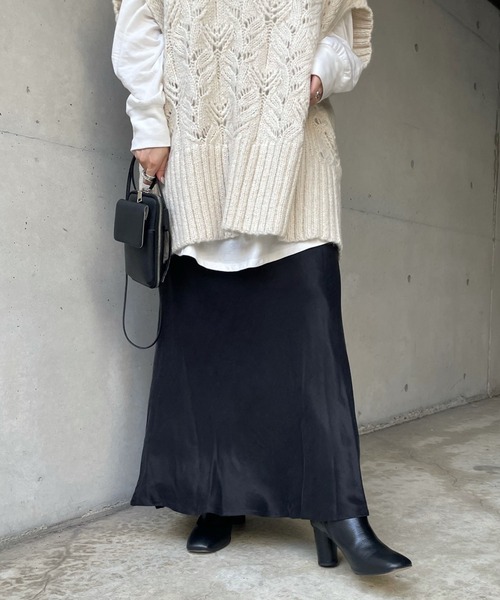 DouDou（ドゥドゥ）の「キュプラレーヨンスカート（スカート・レディース・ブラック/イエロー×グリーン/ピンク/ライトグレー・FREE）」の19枚目の写真