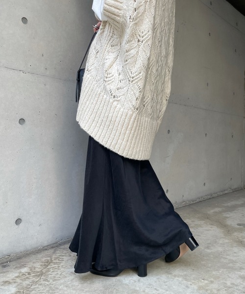 DouDou（ドゥドゥ）の「キュプラレーヨンスカート（スカート・レディース・ブラック/イエロー×グリーン/ピンク/ライトグレー・FREE）」の11枚目の写真