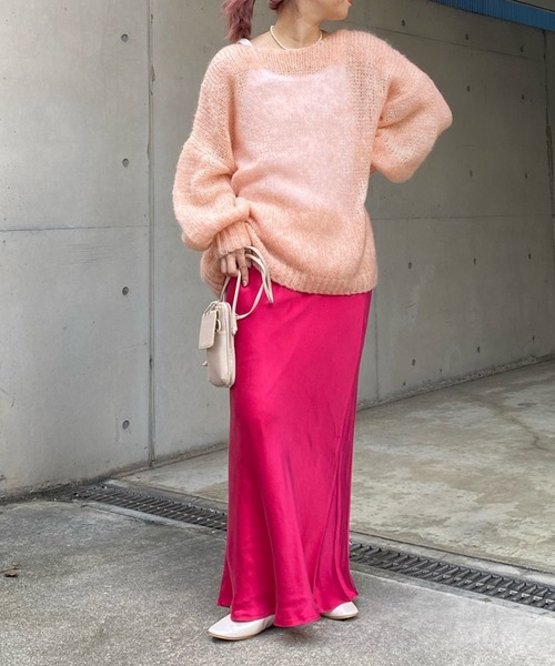 DouDou（ドゥドゥ）の「キュプラレーヨンスカート（スカート・レディース・ブラック/イエロー×グリーン/ピンク/ライトグレー・FREE）」の7枚目の写真