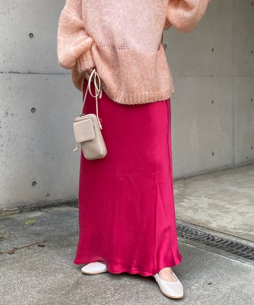 DouDou（ドゥドゥ）の「キュプラレーヨンスカート（スカート・レディース・ブラック/イエロー×グリーン/ピンク/ライトグレー・FREE）」の8枚目の写真