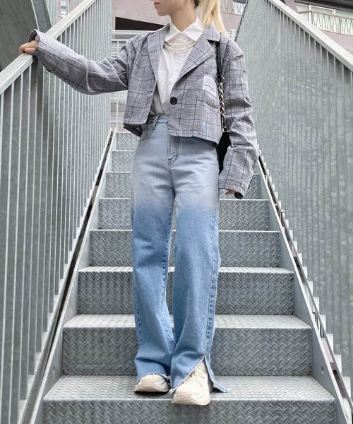 Figments（フィグメンツ）の「クロップドテーラードジャケット（テーラードジャケット・レディース・ブラック/その他1・FREE）」の14枚目の写真