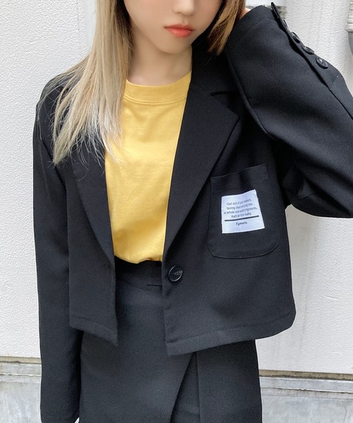 Figments（フィグメンツ）の「クロップドテーラードジャケット（テーラードジャケット・レディース・ブラック/その他1・FREE）」の11枚目の写真