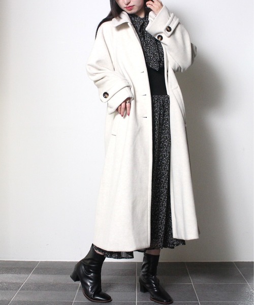 NOMAE(ノーマエ)の「【NOMAE】モッサステンカラーコート(ステンカラーコート・レディース・ホワイト/ライトブルー・FREE)」の2枚目の写真