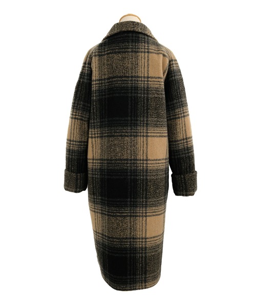 ANDJ(アンドジェイ)の「チェック柄チェスターコート(チェスターコート・レディース・ブラウン/ベージュ・M)」の18枚目の写真