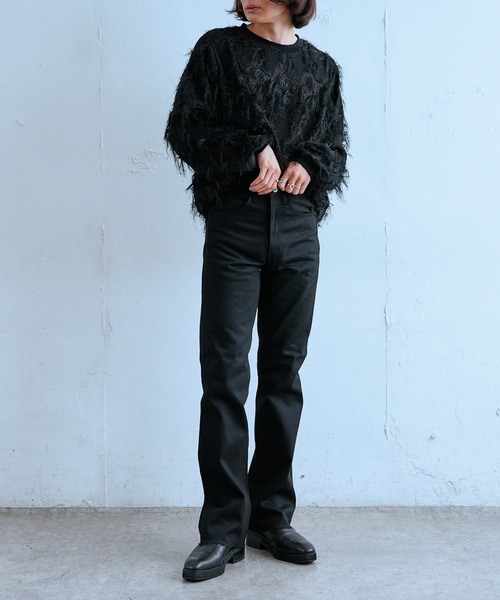 Lui's(ルイス)の「キュプラ混ジャガードクルーネック(その他トップス・メンズ・ブラック/パープル・FREE)」の13枚目の写真