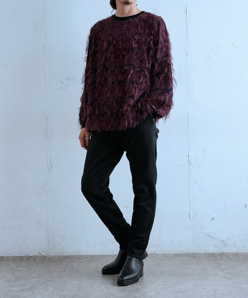 Lui's(ルイス)の「キュプラ混ジャガードクルーネック(その他トップス・メンズ・ブラック/パープル・FREE)」の17枚目の写真