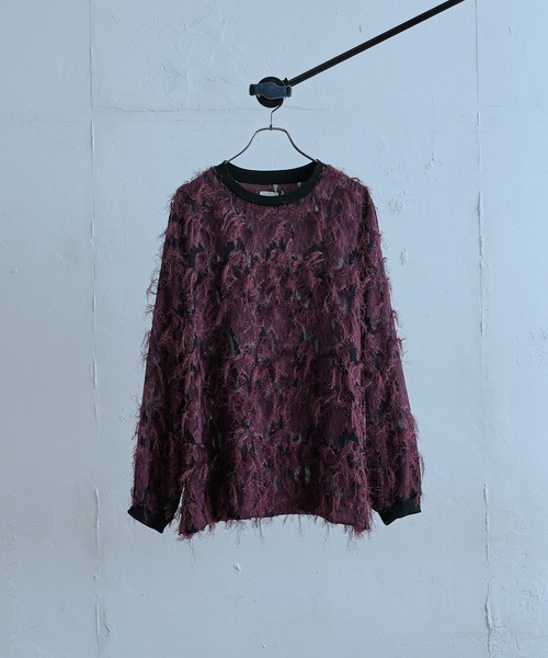 Lui's(ルイス)の「キュプラ混ジャガードクルーネック(その他トップス・メンズ・ブラック/パープル・FREE)」の19枚目の写真