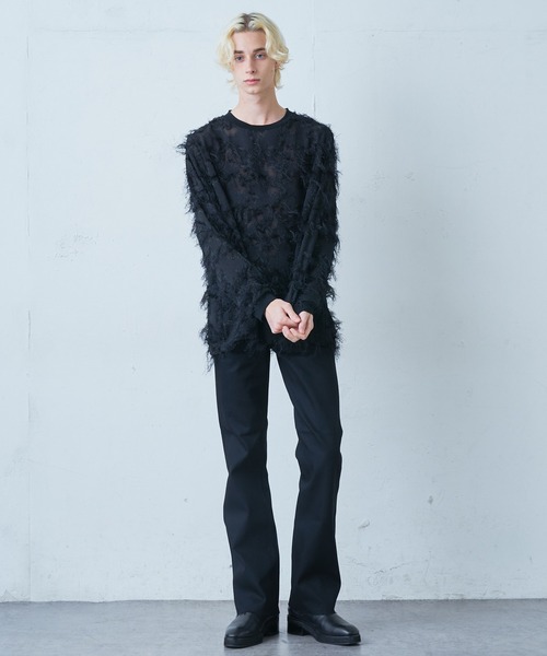 Lui's(ルイス)の「キュプラ混ジャガードクルーネック(その他トップス・メンズ・ブラック/パープル・FREE)」の6枚目の写真