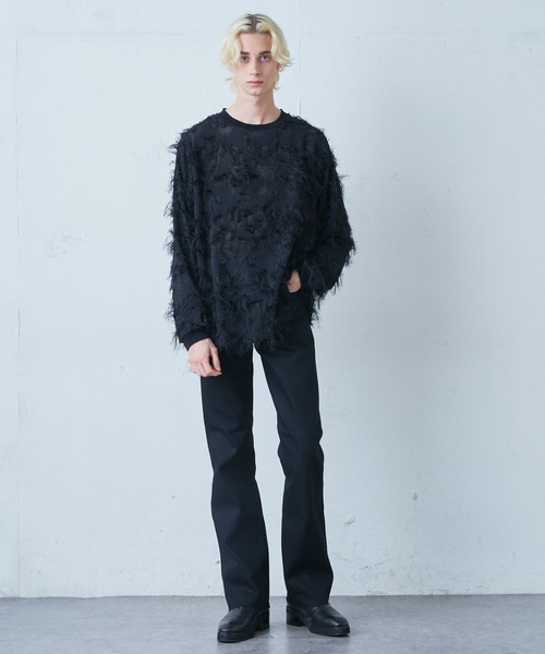 Lui's(ルイス)の「キュプラ混ジャガードクルーネック(その他トップス・メンズ・ブラック/パープル・FREE)」の8枚目の写真