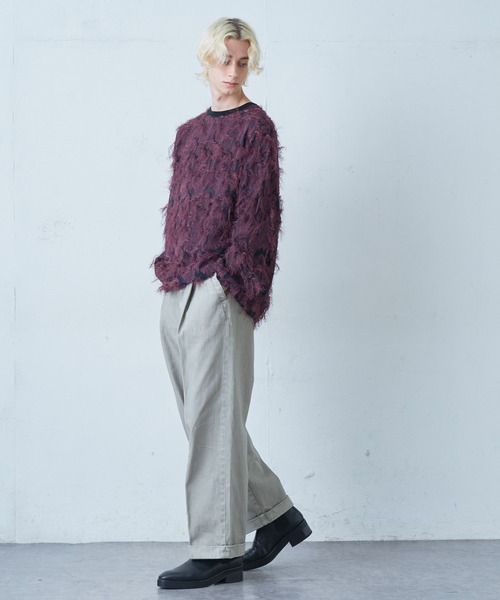 Lui's(ルイス)の「キュプラ混ジャガードクルーネック(その他トップス・メンズ・ブラック/パープル・FREE)」の15枚目の写真