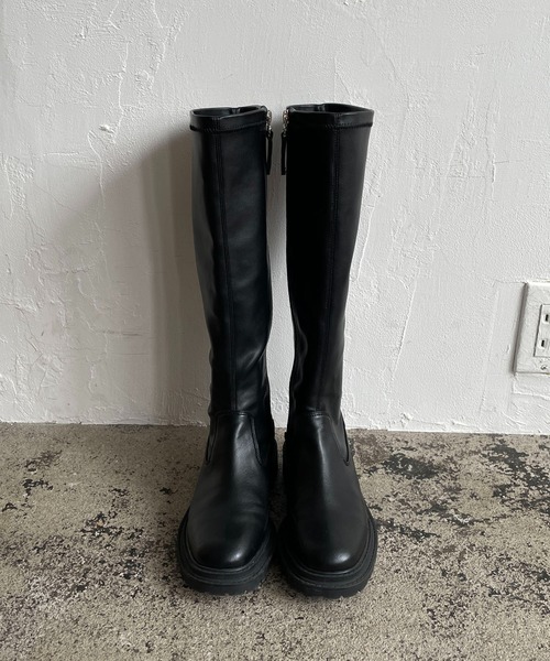 CAPRICIEUX LE'MAGE（カプリシューレマージュ）の「トラックソールロングブーツ（ブーツ・レディース・ブラック/キャメル・37/39）」の5枚目の写真