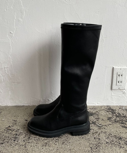 CAPRICIEUX LE'MAGE（カプリシューレマージュ）の「トラックソールロングブーツ（ブーツ・レディース・ブラック/キャメル・37/39）」の10枚目の写真