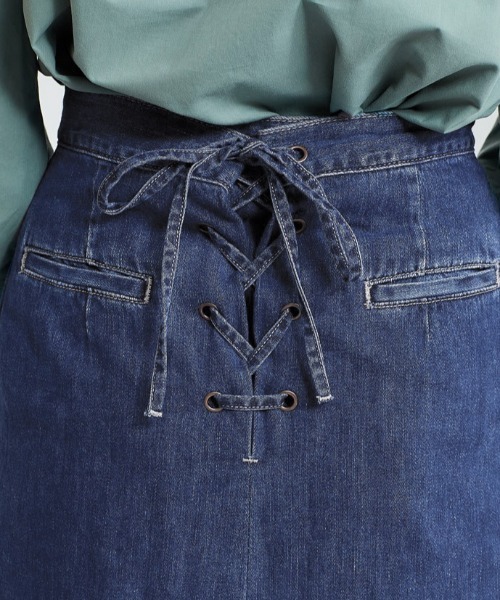 cepo（セポ）の「レースアップ デニムスカート ２ＷＡＹ（デニムスカート・レディース・ネイビー/ブルー系2・S/M）」の6枚目の写真