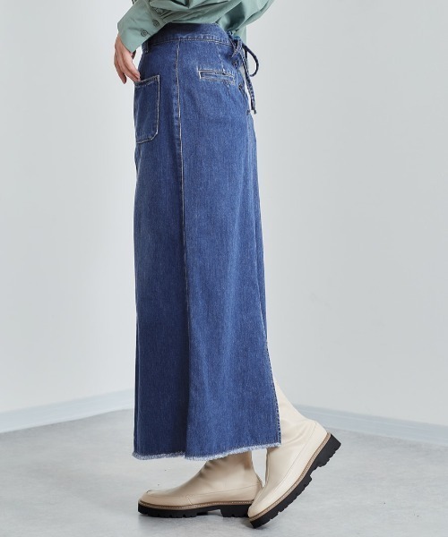 cepo（セポ）の「レースアップ デニムスカート ２ＷＡＹ（デニムスカート・レディース・ネイビー/ブルー系2・S/M）」の3枚目の写真