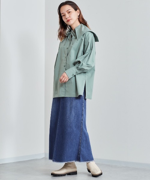 cepo（セポ）の「レースアップ デニムスカート ２ＷＡＹ（デニムスカート・レディース・ネイビー/ブルー系2・S/M）」の8枚目の写真