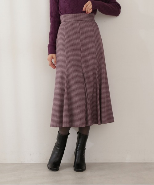 PROPORTION BODY DRESSING（プロポーションボディドレッシング）の「ミックスハウンドトゥースマーメイドスカート / 1211220113（スカート・レディース・パープル/ブラウン・MEDIUM/SMALL）」の8枚目の写真