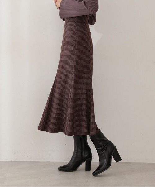PROPORTION BODY DRESSING（プロポーションボディドレッシング）の「ミックスハウンドトゥースマーメイドスカート / 1211220113（スカート・レディース・パープル/ブラウン・MEDIUM/SMALL）」の5枚目の写真