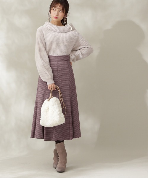 PROPORTION BODY DRESSING（プロポーションボディドレッシング）の「ミックスハウンドトゥースマーメイドスカート / 1211220113（スカート・レディース・パープル/ブラウン・MEDIUM/SMALL）」の20枚目の写真