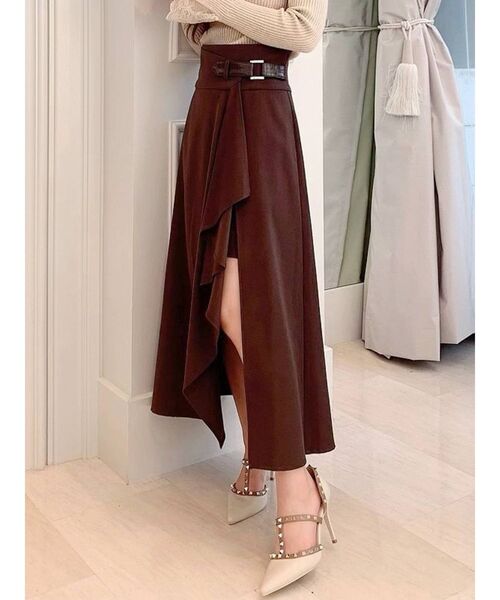 RESEXXY（リゼクシー）の「ラッフルレイヤードスカート（スカート・レディース・ブラック/ブラウン/ベージュ・FREE）」の3枚目の写真