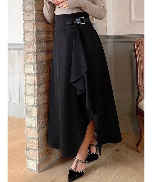 RESEXXY（リゼクシー）の「ラッフルレイヤードスカート（スカート・レディース・ブラック/ブラウン/ベージュ・FREE）」の2枚目の写真