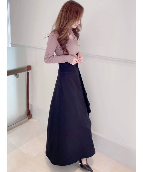 RESEXXY（リゼクシー）の「ラッフルレイヤードスカート（スカート・レディース・ブラック/ブラウン/ベージュ・FREE）」の12枚目の写真