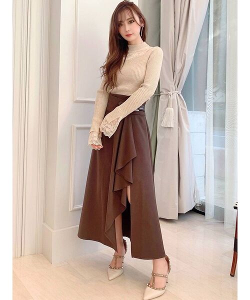 RESEXXY（リゼクシー）の「ラッフルレイヤードスカート（スカート・レディース・ブラック/ブラウン/ベージュ・FREE）」の14枚目の写真