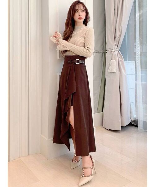 【YEGG】ラッフルレイヤードマルチスカート フリルレースアシメレイヤードスカート – Belchic
