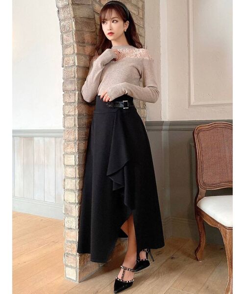 RESEXXY（リゼクシー）の「ラッフルレイヤードスカート（スカート・レディース・ブラック/ブラウン/ベージュ・FREE）」の20枚目の写真