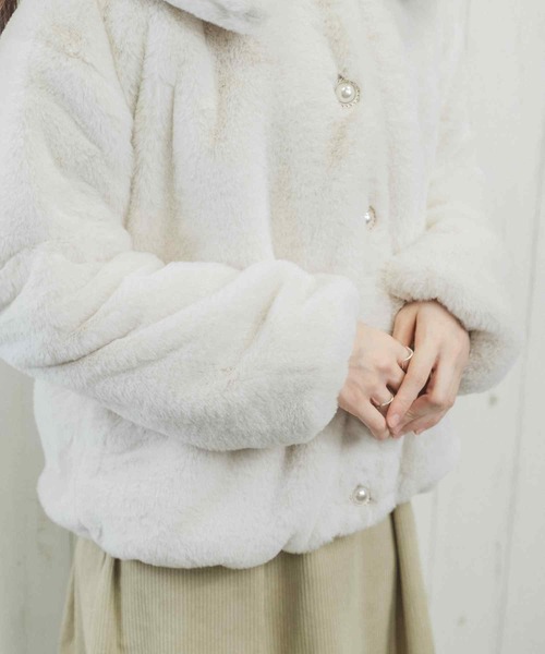 Clice de Paris（クリシェドゥパリス）の「ESエコファー襟付きJKT（その他アウター・レディース・アイボリー/モカ・ONESIZE）」の17枚目の写真