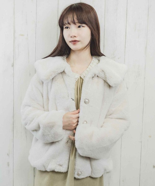 Clice de Paris（クリシェドゥパリス）の「ESエコファー襟付きJKT（その他アウター・レディース・アイボリー/モカ・ONESIZE）」の19枚目の写真