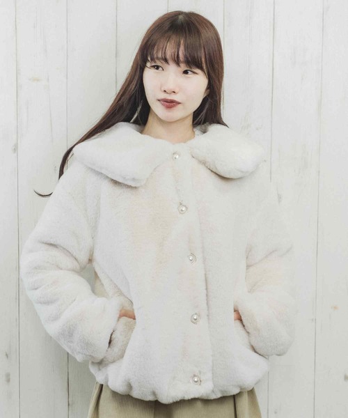 Clice de Paris（クリシェドゥパリス）の「ESエコファー襟付きJKT（その他アウター・レディース・アイボリー/モカ・ONESIZE）」の22枚目の写真
