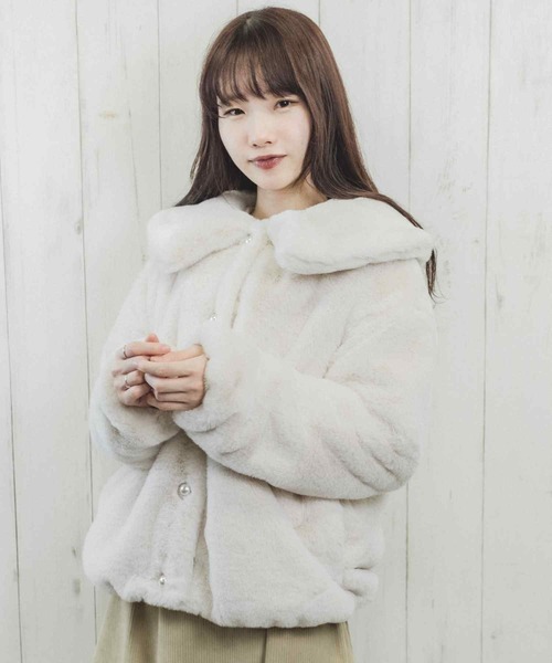 Clice de Paris（クリシェドゥパリス）の「ESエコファー襟付きJKT（その他アウター・レディース・アイボリー/モカ・ONESIZE）」の16枚目の写真