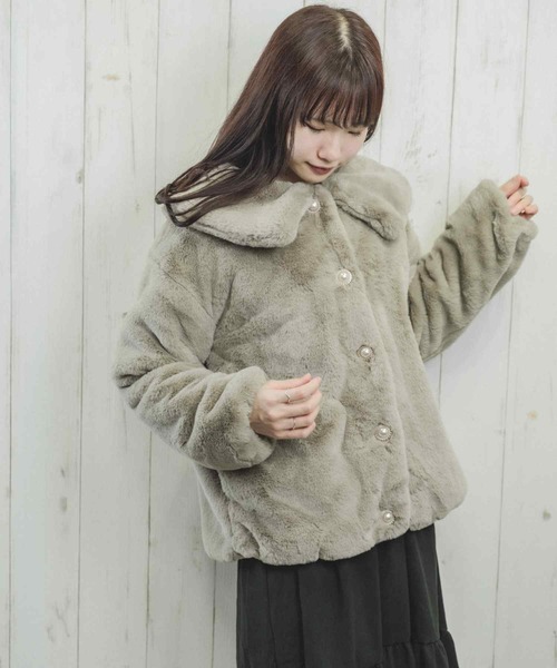 Clice de Paris（クリシェドゥパリス）の「ESエコファー襟付きJKT（その他アウター・レディース・アイボリー/モカ・ONESIZE）」の18枚目の写真