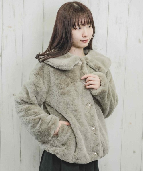 Clice de Paris（クリシェドゥパリス）の「ESエコファー襟付きJKT（その他アウター・レディース・アイボリー/モカ・ONESIZE）」の21枚目の写真