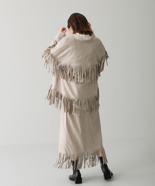 KBF(ケイビーエフ)の「フェイクスエードフリンジシャツ(シャツ/ブラウス・レディース・キャメル/ベージュ系その他/グリーン・ONE)」の19枚目の写真