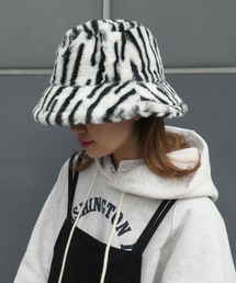 CORNERS | ゼブラ柄ファーバケットハット(ハット)