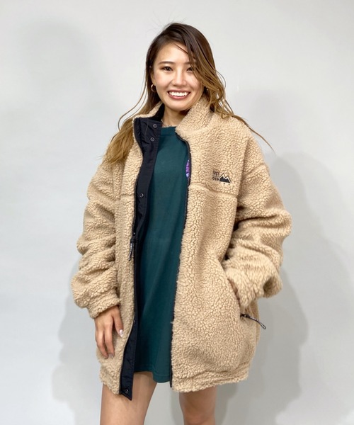 Firstdown ファーストダウン ビッグシルエット リバーシブルボア ナイロンジャケット Fm