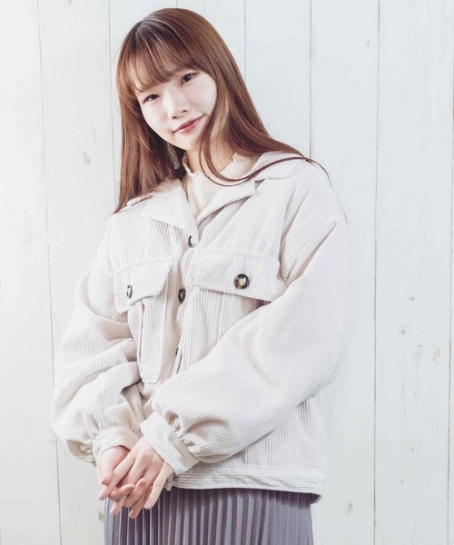 Clice de Paris（クリシェドゥパリス）の「ESコーデュロイJKT（その他アウター・レディース・アイボリー/ブルー・ONESIZE）」の6枚目の写真