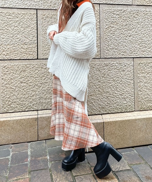 HEYUMM(ヘユム)の「チェックマーメイドスカート(スカート・レディース・ブラウン系その他/ブラック系その他/グレー系その他・ONE)」の22枚目の写真