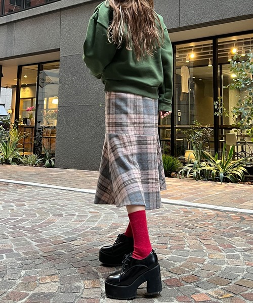 HEYUMM(ヘユム)の「チェックマーメイドスカート(スカート・レディース・ブラウン系その他/ブラック系その他/グレー系その他・ONE)」の12枚目の写真